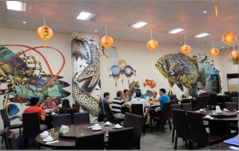 西充海鲜餐厅墙体彩绘